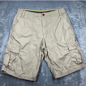 Jordan Brand Mens 36 Cargo Shorts Khaki Tan Ripstop Cotton Jumpman MJ 23 Button